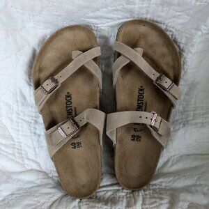 Birkenstock Mayari 40 wide regular Tobacco leather tan beige regular footbed